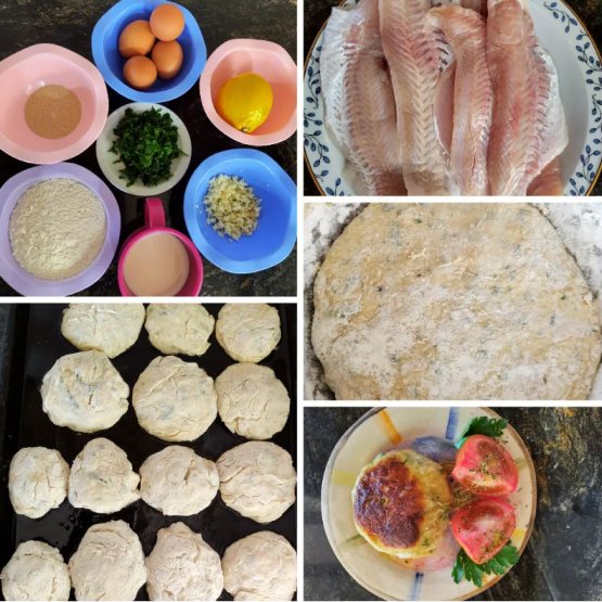 Fotos del paso a paso de buñuelo de merluza